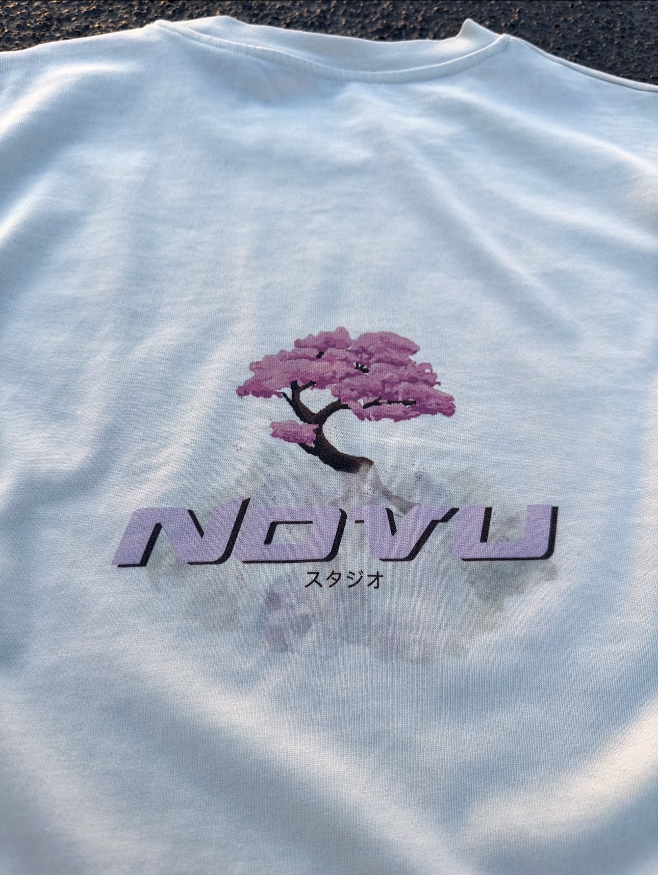 NOVU STUDIO VINTAGE WHITE OVERSIZED BOXY TEE “BONSAI”